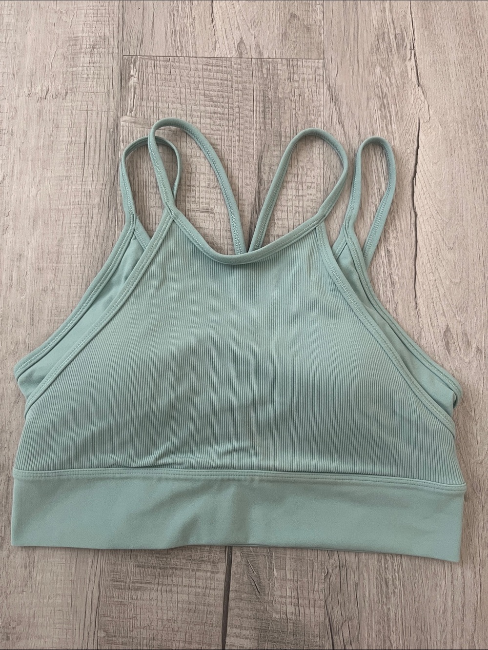 Nike Seamless Ribbed High Neck Bralette in Sage